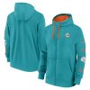 Nike Cotton Full-Zip Fleece Hoodie - NFL Miami Dolphins Turbo Green/Brilliant Orange XL