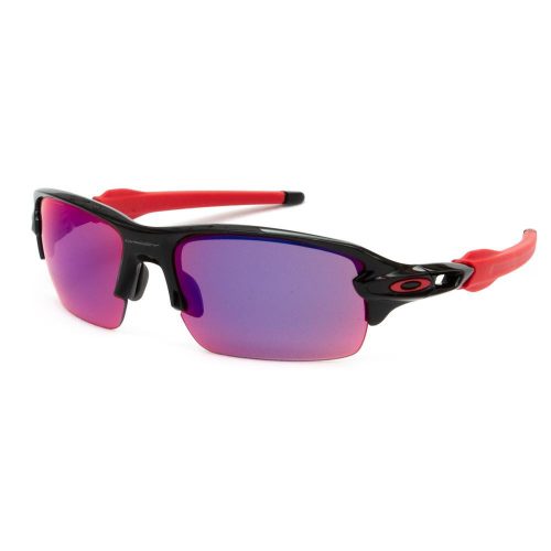 OAKLEY YOUTH FLAK XS FRAME-POLISHED BLACK LENS-PRIZM ROAD