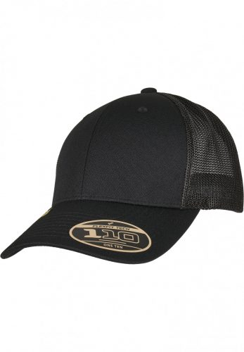 FLEXFIT 110 RECYCLED ALPHA SHAPE TRUCKER BLACK