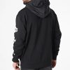 NEW ERA NBA MULTI LOGO DISTRESSED SLEEVE PRINT HOODIE BLACK