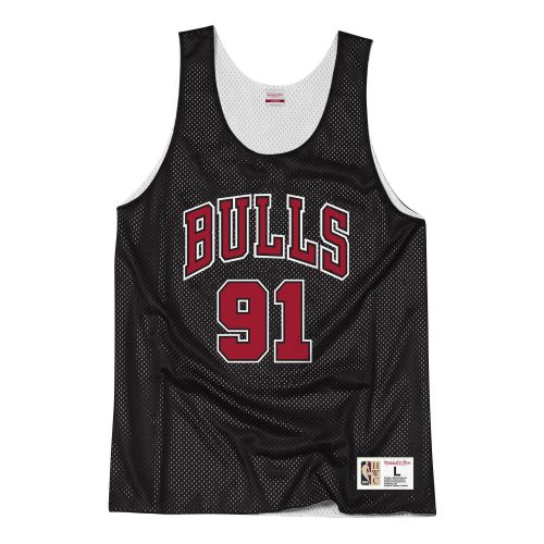 MITCHELL & NESS NBA REVERSIBLE MESH RODMAN #91 JERSEY BLACK/WHITE