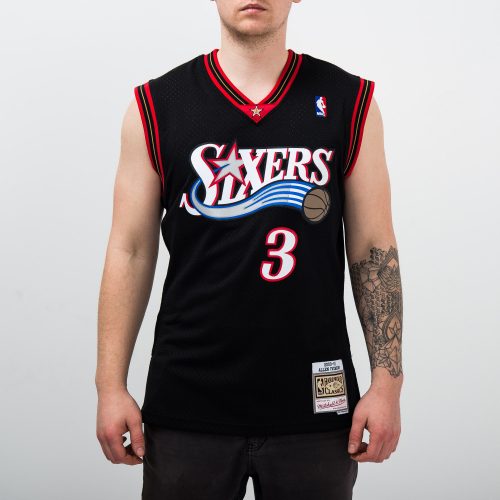 MITCHELL & NESS NBA PHILADELPHIA 76ERS ALLEN IVERSON #3 SWINGMAN JERSEY BLACK