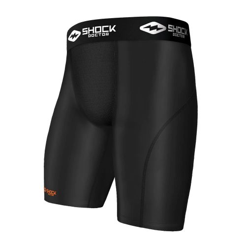 SHOCK DOCTOR CORE COMPRESSION SHORT WITH CUP POCKET BLACK