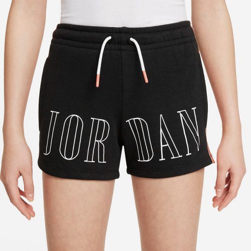 JORDAN PINK SATIN FT GIRLS SHORT BLACK