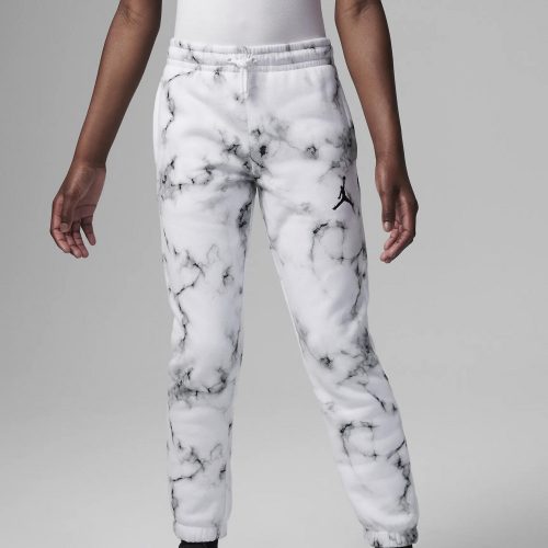 JORDAN KIDS ESSENTIALS PRINTED FLEECE PANTS WHITE 8-10YR