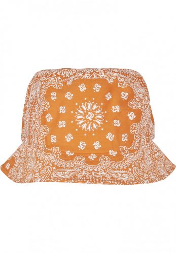 FLEXFIT BANDANA PRINT BUCKET HAT ORANGE