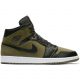 AIR JORDAN 1 MID OLIVE CANVAS/BLACK-WHITE