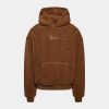 KARL KANI SWEATSHIRT METAL SIGNATURE TEDDY HOODIE BROWN S