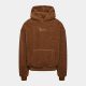 KARL KANI SWEATSHIRT METAL SIGNATURE TEDDY HOODIE BROWN S