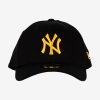 NEW ERA NEW YORK YANKEES TEAM LEAGUE ESSENTIAL 39THIRTY STRETCH CAP BLACK BLACK/ORANGE