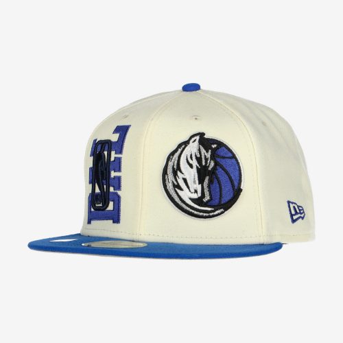 NEW ERA NBA DALLAS MAVERICKS DRAFT 9FIFTY SNAPBACK CAP CREAM/LIGHT BLUE