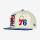 NEW ERA NBA PHILADELPHIA 76ERS DRAFT 9FIFTY SNAPBACK CAP CREAM/ROYAL BLUE