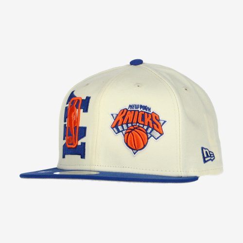 NEW ERA NBA NEW YORK KNICKS DRAFT 9FIFTY SNAPBACK CAP CREAM/ROYAL BLUE