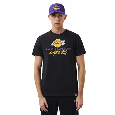 NEW ERA LOS ANGELES LAKERS NBA SCRIPT TEE BLACK