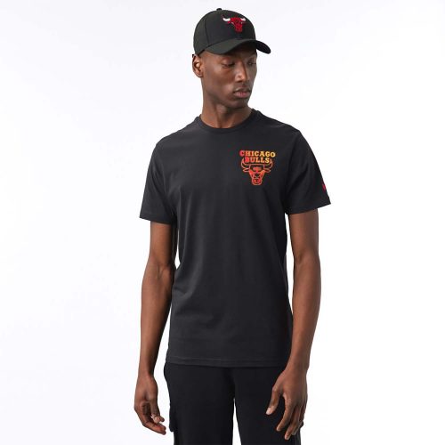 NEW ERA CHICAGO BULLS NBA NEON FADE TEE BLACK