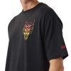 NEW ERA CHICAGO BULLS NBA STACKED OVERSIZED TEE BLACK