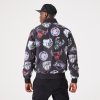 NEW ERA NBA ALL OVER AOP TEAM LOGO BOMBER JACKET BLACK L