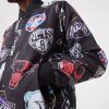 NEW ERA NBA ALL OVER AOP TEAM LOGO BOMBER JACKET BLACK L