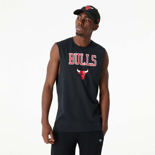 NEW ERA CHICAGO BULLS NBA TEAM LOGO SLEVLSS TEE BLACK