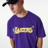 NEW ERA LOS ANGELES LAKERS NBA FLORAL GRAPHIC OS TEE PURPLE XL