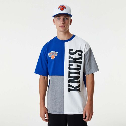 NEW ERA NEW YORK KNICKS NBA CUT AND SEW OS TEE BLUE/GREY/WHITE XL