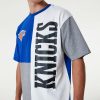 NEW ERA NEW YORK KNICKS NBA CUT AND SEW OS TEE BLUE/GREY/WHITE M