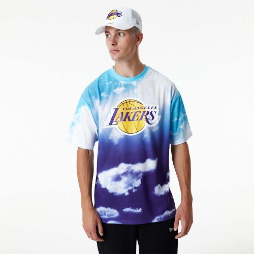 NEW ERA LOS ANGELES LAKERS NBA SKY AOP OS TEE BLUE XXL