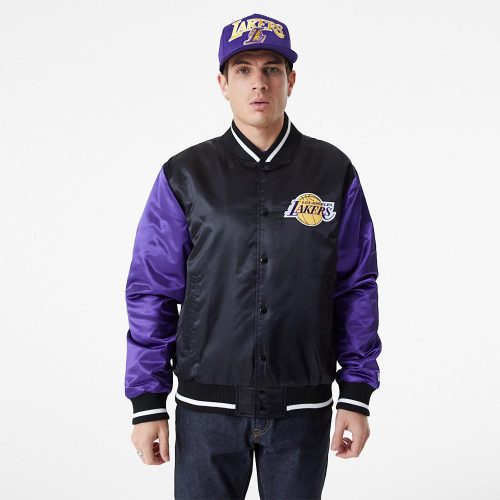 NEW ERA NBA SATIN BOMBER LOS ANGELES LAKERS BLACK XL