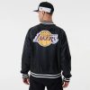 NEW ERA LOS ANGELES LAKERS TEAM LOGO SATIN BOMBER BLACK XL