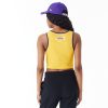 New Era NBA Team Wordmark Los Angeles Lakers Womens Crop Tank Top Yellow L