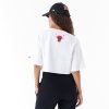 New Era NBA Team Wordmark Chicago Bulls Crop T-Shirt White XS