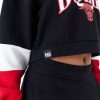 New Era NBA Colour Block Chicago Bulls Crop Crew Neck Sweatshirt Black L