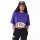 New Era NBA Team Wordmark Los Angeles Lakers Crop T-Shirt Purple L