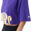 New Era NBA Team Wordmark Los Angeles Lakers Crop T-Shirt Purple S