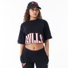 New Era NBA Team Wordmark Chicago Bulls Crop T-Shirt Black