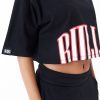 New Era NBA Team Wordmark Chicago Bulls Crop T-Shirt Black