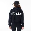 New Era NBA Team Logo Chicago Bulls Womens Crop Pullover Hoodie Black XS