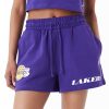 New Era NBA Team Logo Los Angeles Lakers Shorts Purple