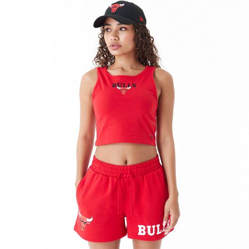 New Era NBA Team Logo Chicago Bulls Crop Tank Top Red S