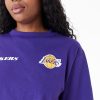 New Era NBA Team Logo LLos Angeles Lakers Womens Crop T-Shirt Purple L