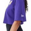 New Era NBA Team Logo LLos Angeles Lakers Womens Crop T-Shirt Purple XS