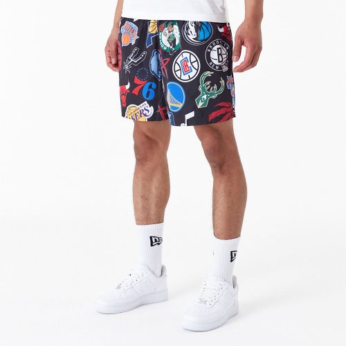 New Era NBA All Over Print Shorts Black