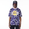 New Era NBA Team All Over Print Mesh Los Angeles Lakers Oversized T-Shirt Purple S