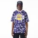 New Era NBA Team All Over Print Mesh Los Angeles Lakers Oversized T-Shirt Purple L