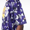 New Era NBA Team All Over Print Mesh Los Angeles Lakers Oversized T-Shirt Purple L