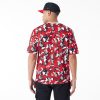 New Era NBA Team All Over Print Mesh Chicago Bulls Oversized T-Shirt Red