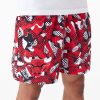 New Era NBA Team All Over Print Chicago Bulls Shorts Red