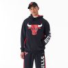 New Era NBA Mesh Panel Chicago Bulls Oversized Pullover Hoodie Black XL