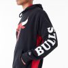 New Era NBA Mesh Panel Chicago Bulls Oversized Pullover Hoodie Black