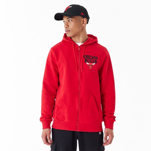 New Era NBA Script Chicago Bulls Full Zip Hoodie Red XL